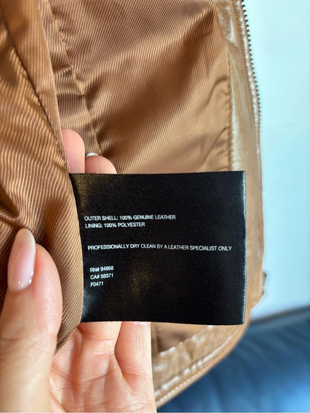 Bernardo 100% Genuine Leather Moto Jacket Cognac — image 3 of 4